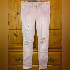 Decree Pink Distressed Jeans Size 5